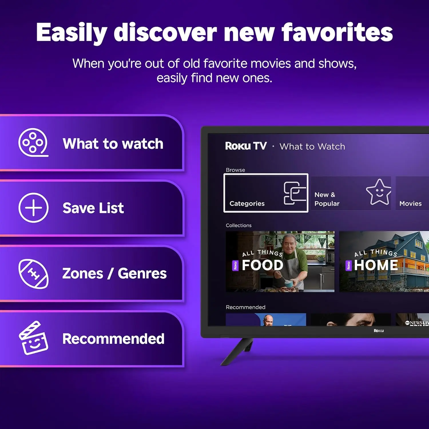 Roku Smart TV 2025 – 32-Inch Select Series, 720p HD TV – RokuTV with Voice Remote – Flat Screen LED Television with Wi-Fi for Streaming Live Local News, Sports, Family Entertainment - Amazon Exclusive image 6
