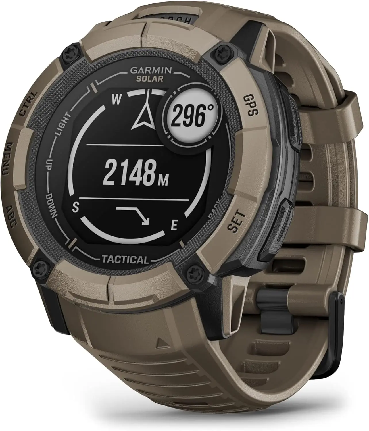 Garmin Instinct 2X Solar - Tactical Edition, Rugged GPS Smartwatch, Built-in Flashlight, Ballistics Calculator, Solar Charging Capability, Coyote Tan image 2