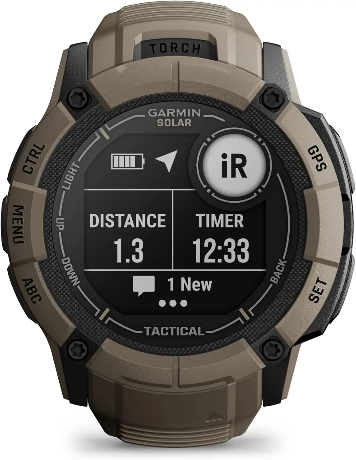 Garmin Instinct 2X Solar - Tactical Edition, Rugged GPS Smartwatch, Built-in Flashlight, Ballistics Calculator, Solar Charging Capability, Coyote Tan image 3