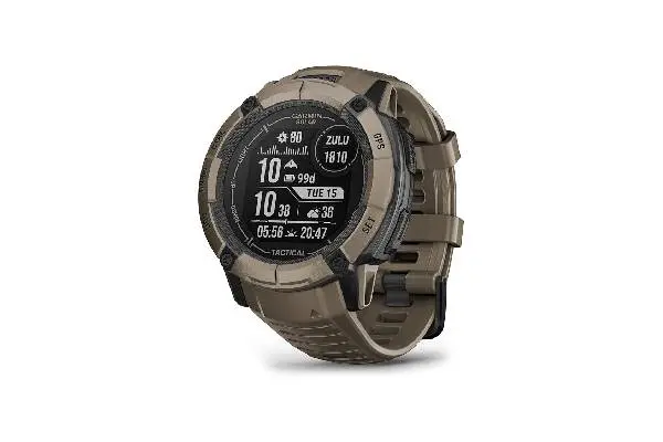 Garmin Instinct 2X Solar - Tactical Edition, Rugged GPS Smartwatch, Built-in Flashlight, Ballistics Calculator, Solar Charging Capability, Coyote Tan image