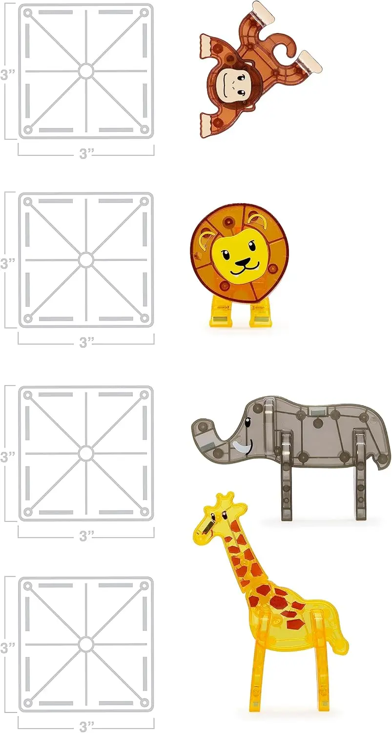 MAGNA-TILES Safari Animals 25-Piece Magnetic Construction Set, The ORIGINAL Magnetic Building Brand image 4