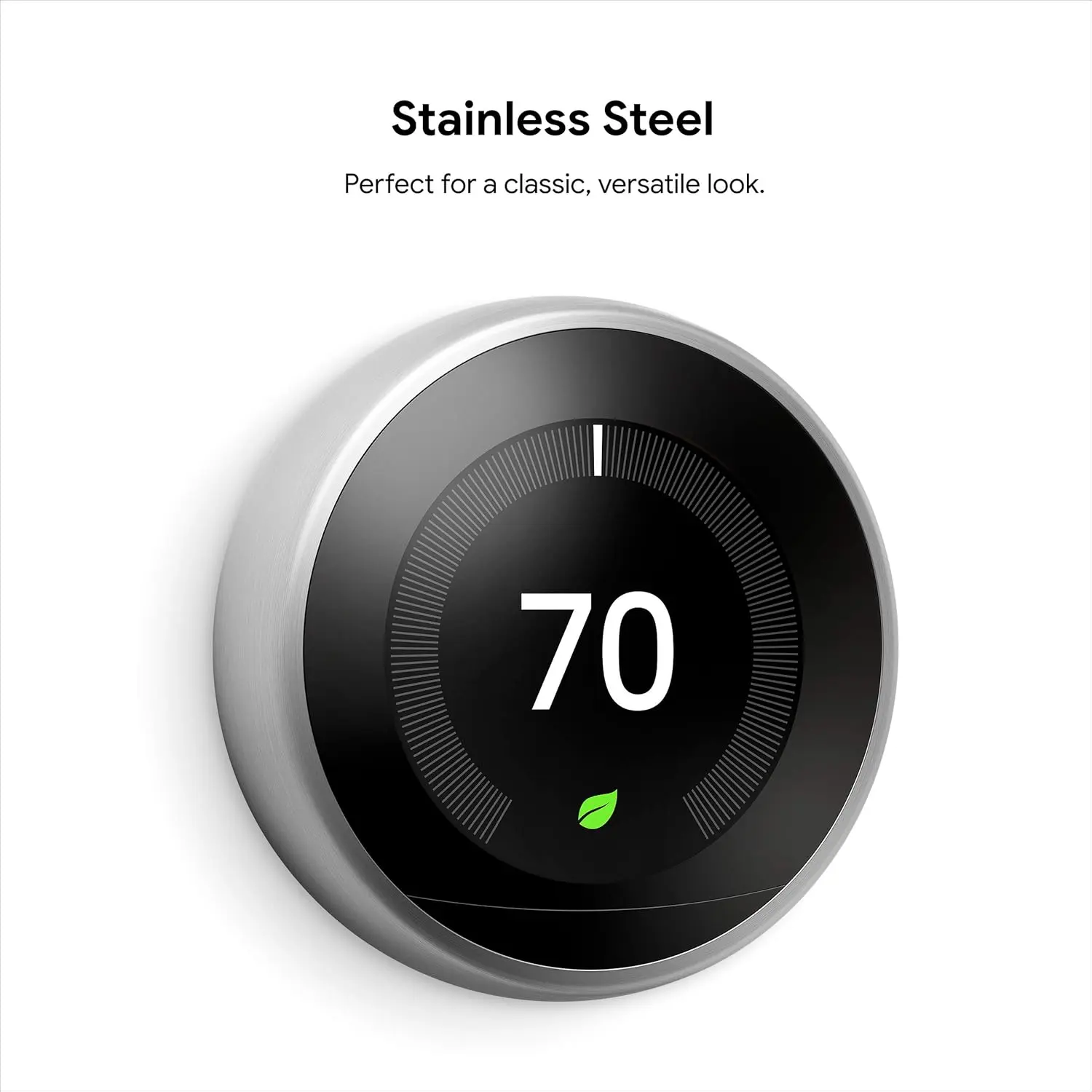 Google Nest Learning Thermostat - 3rd Gen (2015) - Programmable Smart Thermostat for Home - Works with Alexa - Stainless Steel image 3