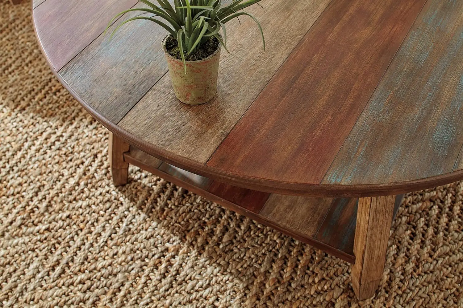 Signature Design by Ashley Raebecki 3-Piece Rustic Table Set, Includes Coffee Table and 2 End Tables, Multi Color Plank Design image 4