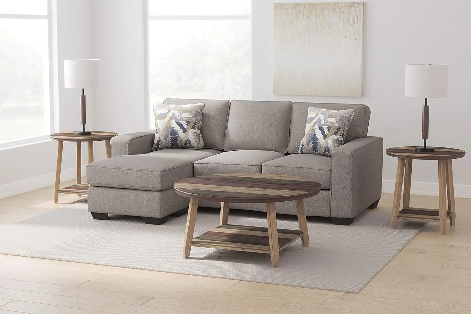 Signature Design by Ashley Raebecki 3-Piece Rustic Table Set, Includes Coffee Table and 2 End Tables, Multi Color Plank Design image 5