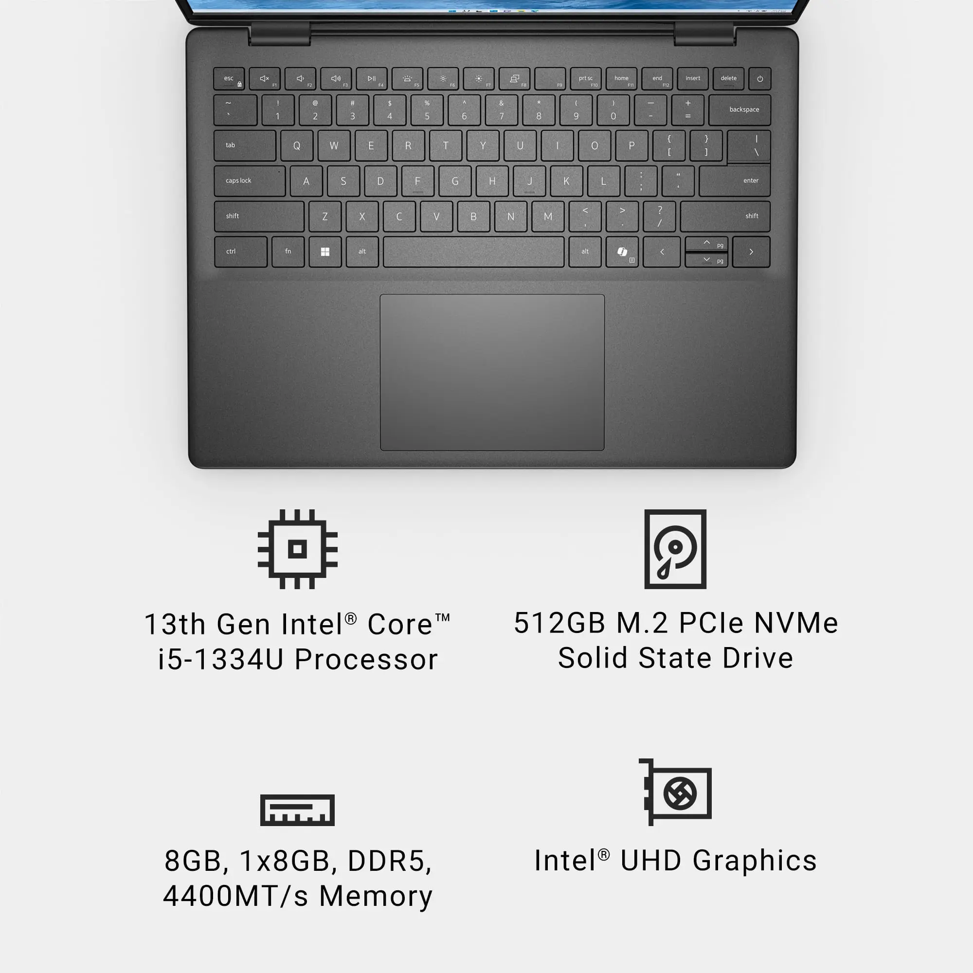 Dell Inspiron 14 Laptop 5440 14-inch FHD+ Intel Core i5-1334U 8GB RAM 512GB NVMe SSD Carbon Black image 3