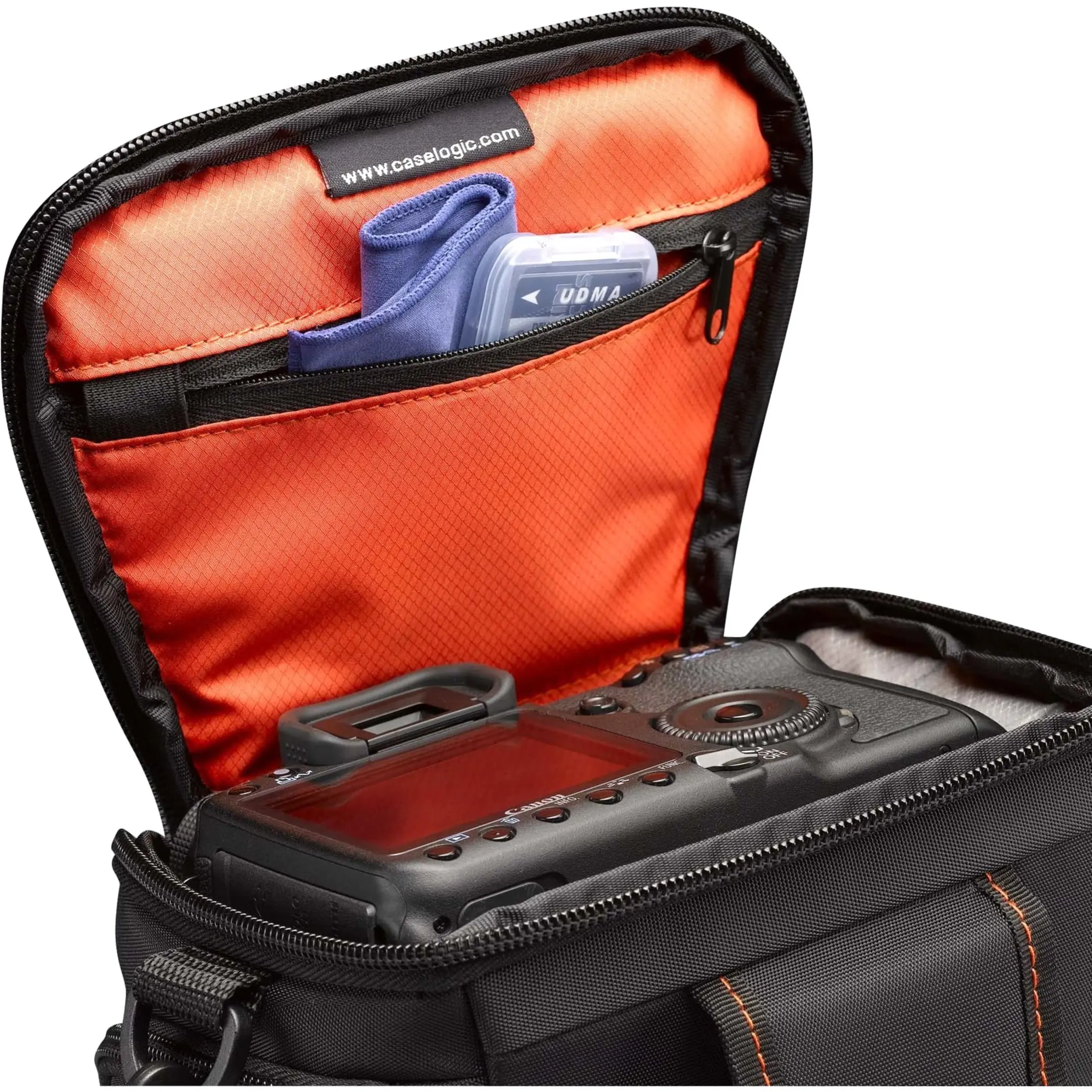 Case Logic Carrying Case (Holster) Camera, Accessories, Battery, Cable, Lens Cap, Memory Card, Cloth - Black image 8