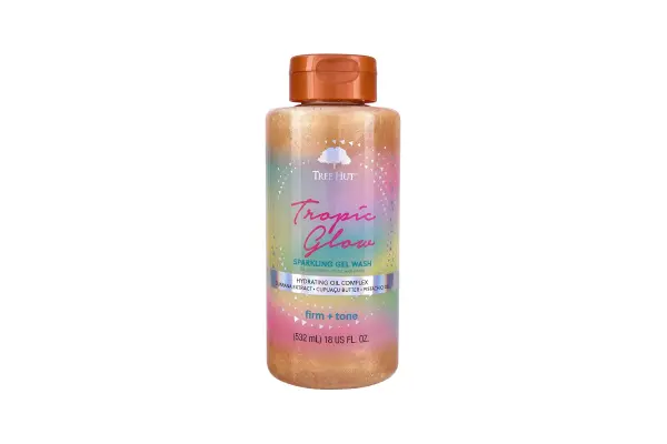 Tree Hut Tropic Glow Sparkling Gel Wash, Gently Cleanses and Leaves Skin Looking Fresh and Radiant, Warm Scent with Almond, Golden Amber, and Sandalwood, Body Wash, 18 fl oz image