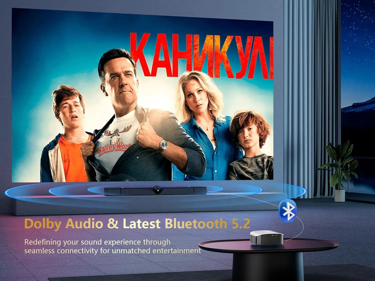 GooDee Smart 4K Projector with 5G WIFI and Bluetooth, Netflix/Amazn Prime Video Certified, Dolby Audio, 800ANSI Outdoor Projector, 400" Zoom Home Theater Projector Compatible with TV Stick,iOS,Android image 7