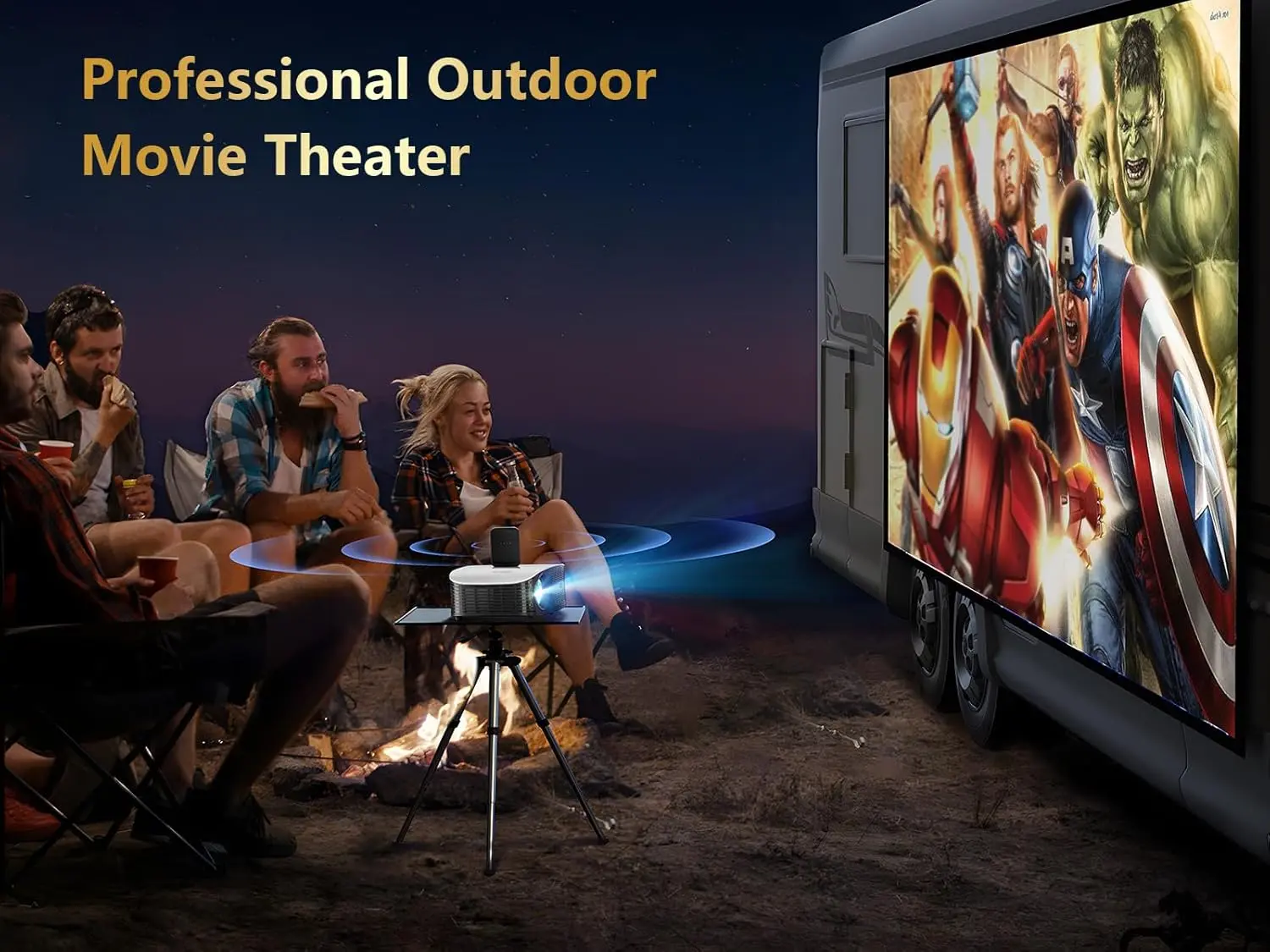 GooDee Smart 4K Projector with 5G WIFI and Bluetooth, Netflix/Amazn Prime Video Certified, Dolby Audio, 800ANSI Outdoor Projector, 400" Zoom Home Theater Projector Compatible with TV Stick,iOS,Android image 9