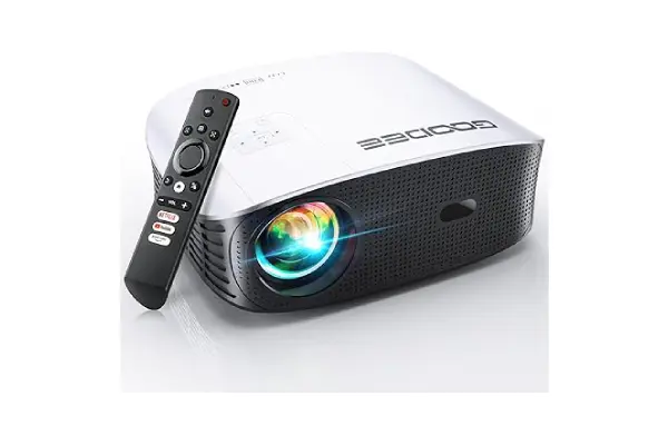 GooDee Smart 4K Projector with 5G WIFI and Bluetooth, Netflix/Amazn Prime Video Certified, Dolby Audio, 800ANSI Outdoor Projector, 400" Zoom Home Theater Projector Compatible with TV Stick,iOS,Android image