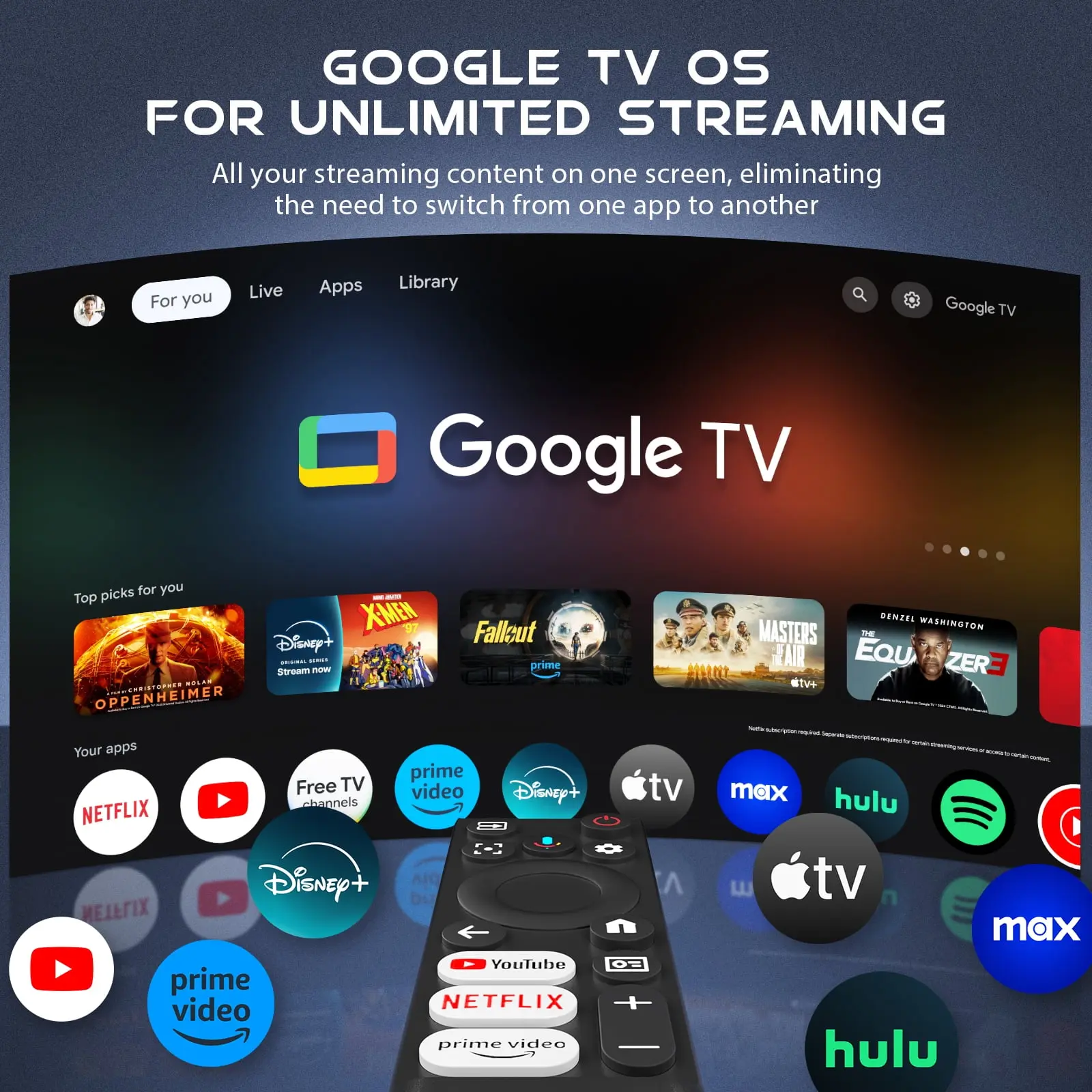 HAPPRUN 4K Google TV Projector with WiFi and Bluetooth,Google Officially Licensed,Dolby Audio image 4