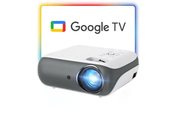 HAPPRUN 4K Google TV Projector with WiFi and Bluetooth,Google Officially Licensed,Dolby Audio image