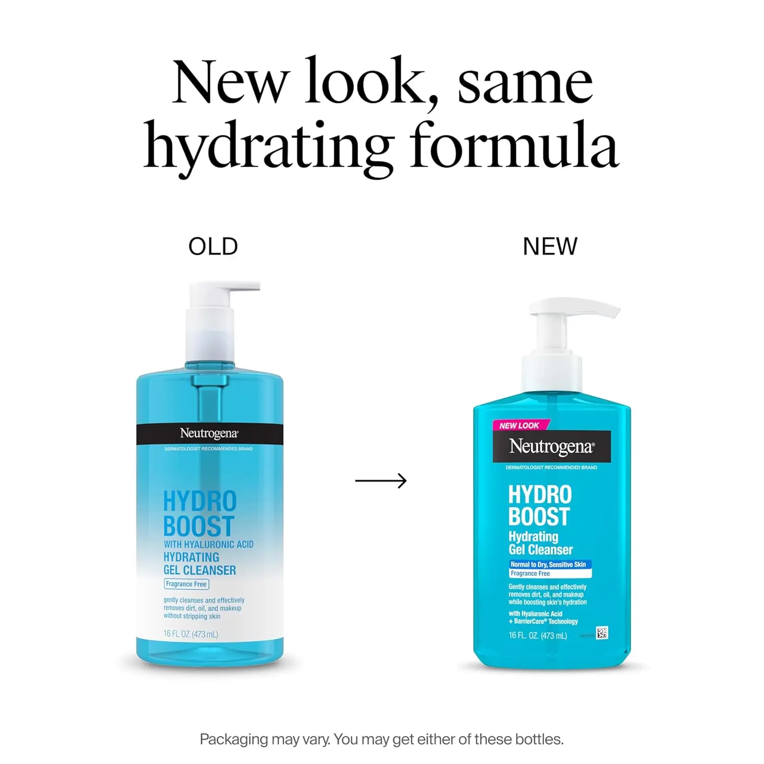 Neutrogena Hydro Boost Fragrance Free Face Wash, Hydrating Gel Facial Cleanser with Hyaluronic Acid, Daily Foaming Face Wash & Makeup Remover, 16 fl. oz image 3