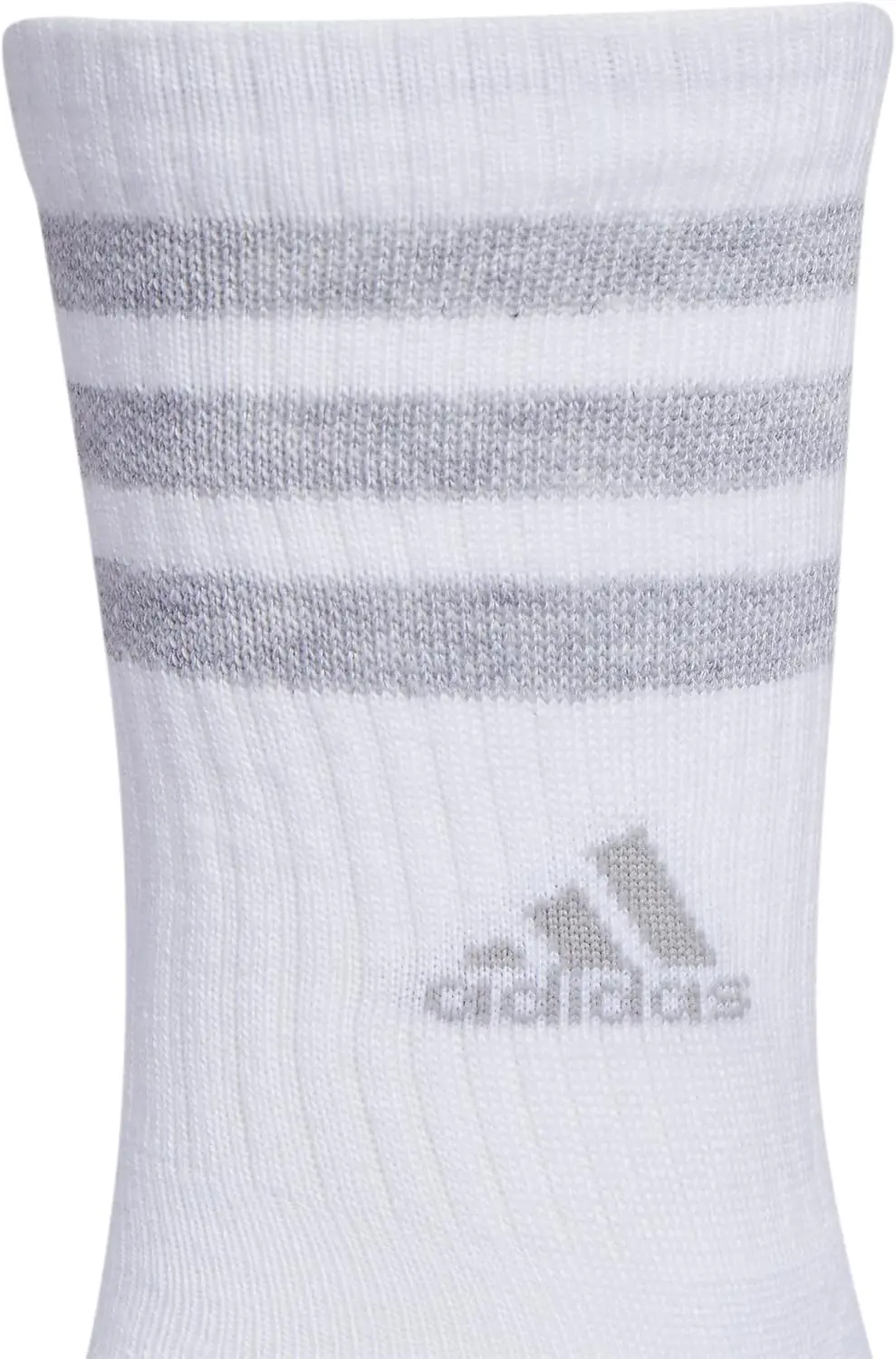 adidas Women's Crew Socks with Arch Compression 3-Pack, Comfortable, Sweat-Wicking, Stylish 3-Stripe image 3