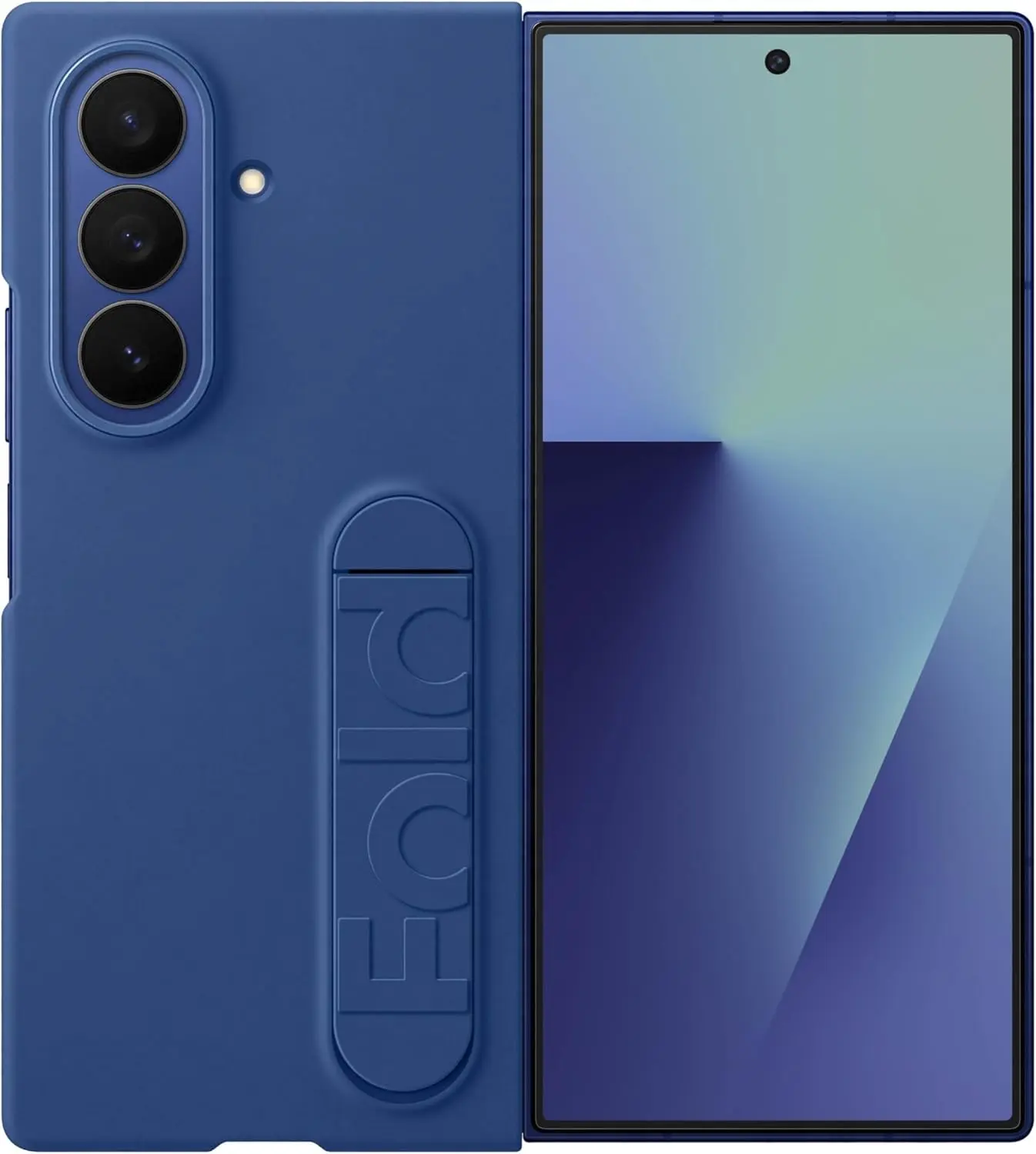 Samsung Galaxy Z Fold7 Silicone Phone Case, Protective Cover with Stand, Secure Grip, Soft, Comfortable Design, US Version, Navy image 1