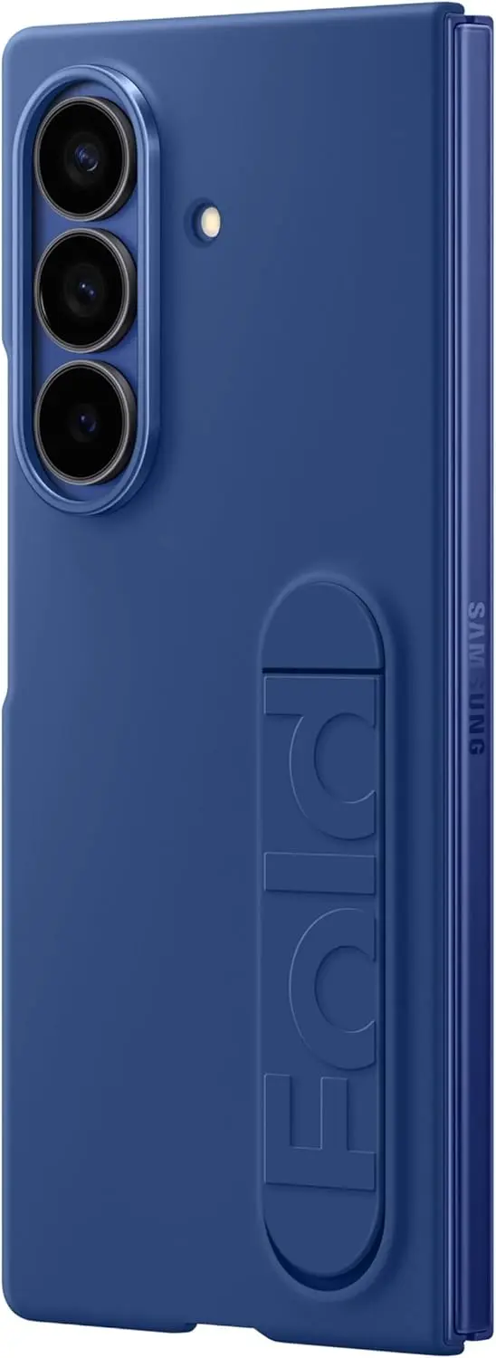 Samsung Galaxy Z Fold7 Silicone Phone Case, Protective Cover with Stand, Secure Grip, Soft, Comfortable Design, US Version, Navy image 4