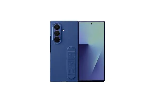 Samsung Galaxy Z Fold7 Silicone Phone Case, Protective Cover with Stand, Secure Grip, Soft, Comfortable Design, US Version, Navy image