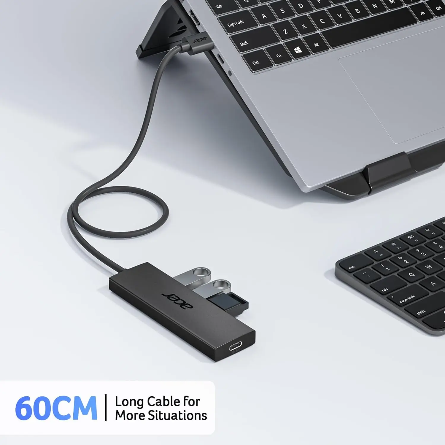 Acer USB Hub 4 Ports, Multiple USB 3.0 Hub, USBA Splitter for Laptop with Type C Power Port, Extender for A Port Laptop, PC, Desktop and More (2ft) image 6