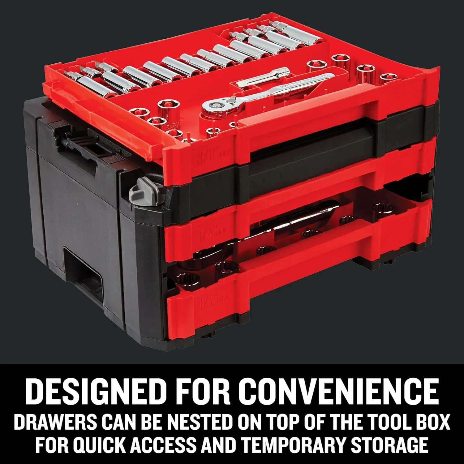 Craftsman 262-Piece Mechanic Tool Set, Master Socket Set with 3-Drawer VERSASTACK Tool Box, SAE/Metric Set (CMMT45309) image 7