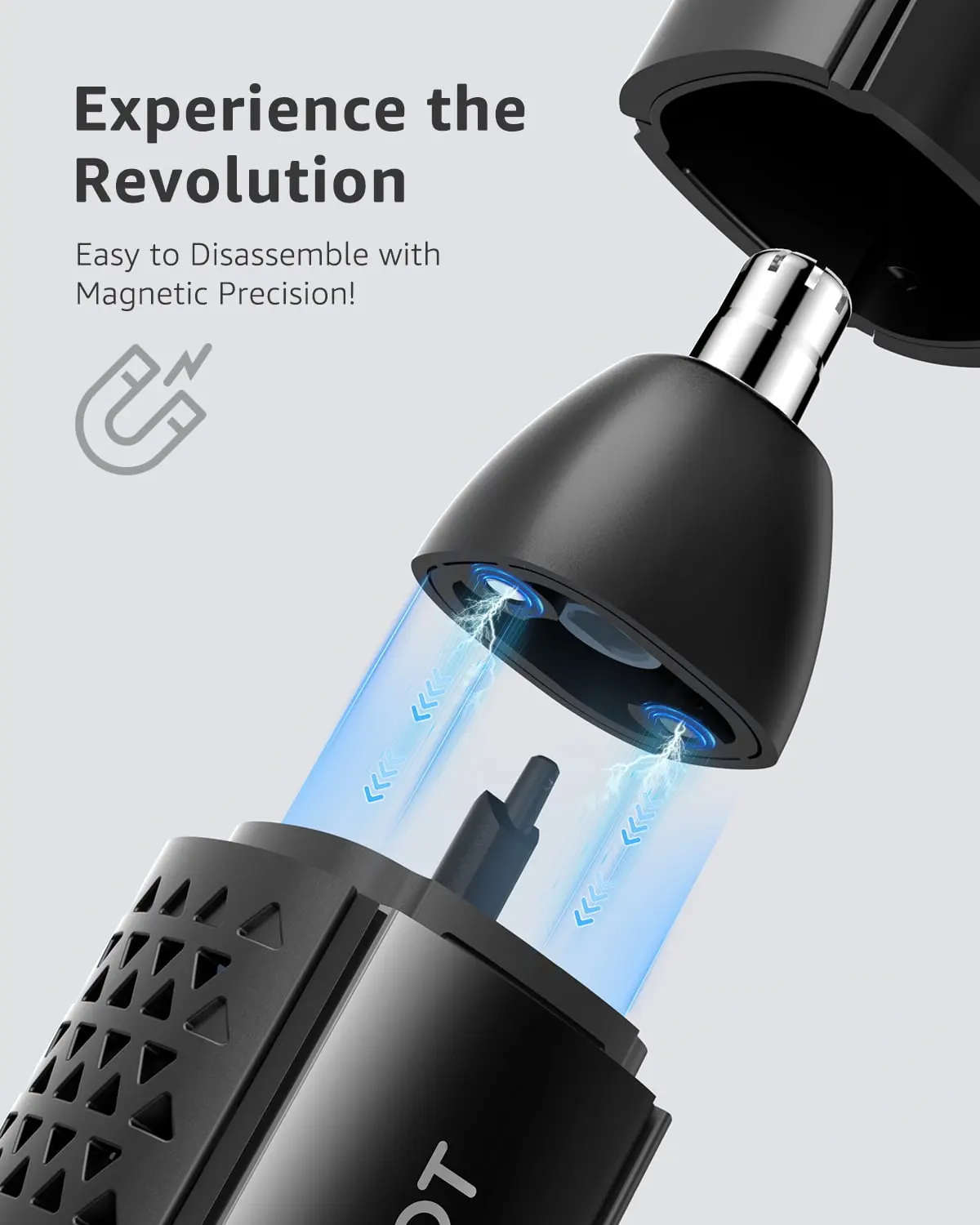 Nose & Ear Hair Trimmer for Men, 10,000 RPM Electric Trimmer with Vacuum Suction, IPX7 Waterproof, USB-C Fast Charging, Magnetic Blade, Painless & Easy Cleaning image 2