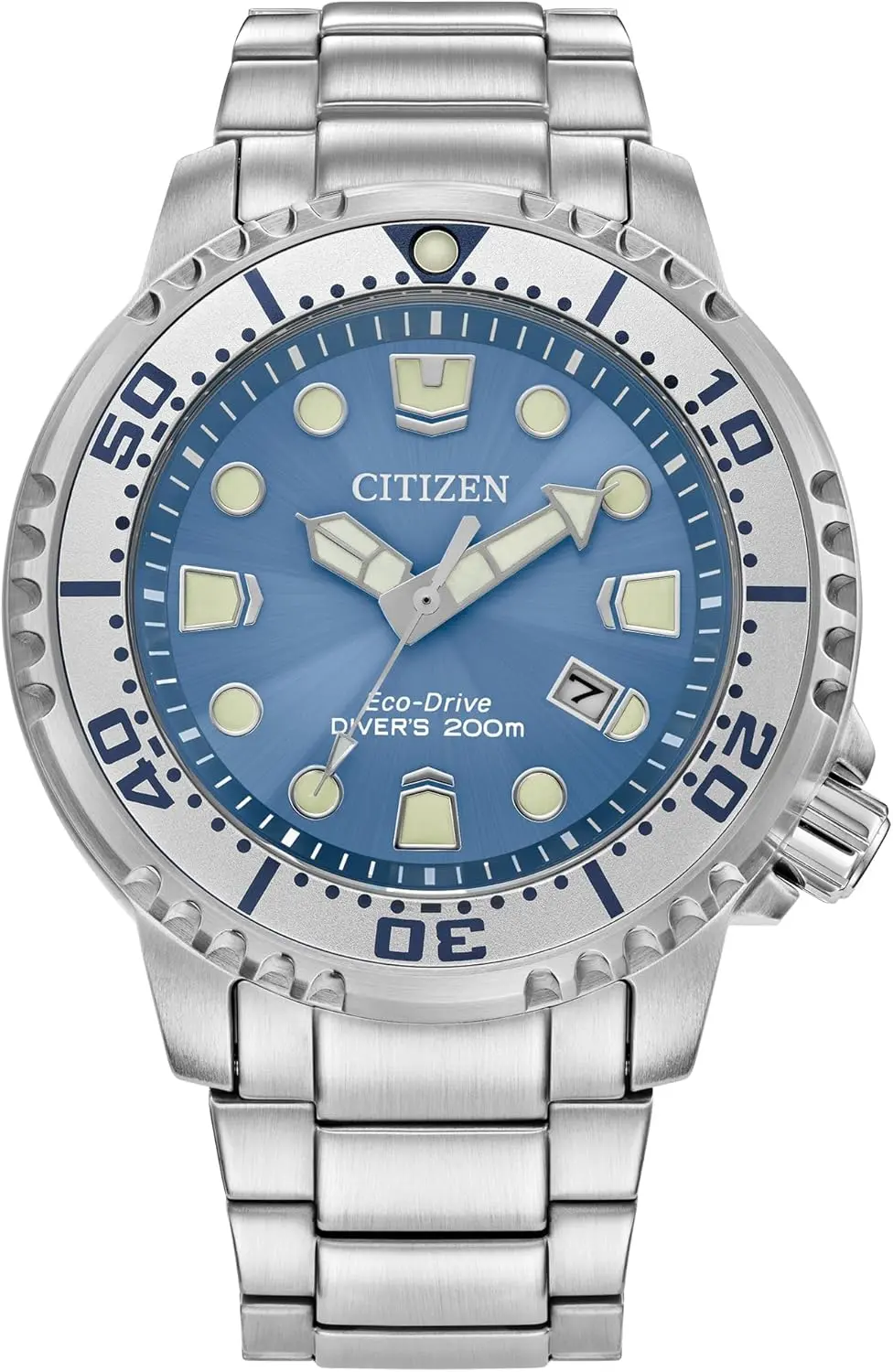 Citizen Men's Eco-Drive Promaster Dive Watch, Light Blue Dial, Silver-Tone Stainless Steel Bracelet (Model: BN0165-55L) image 1