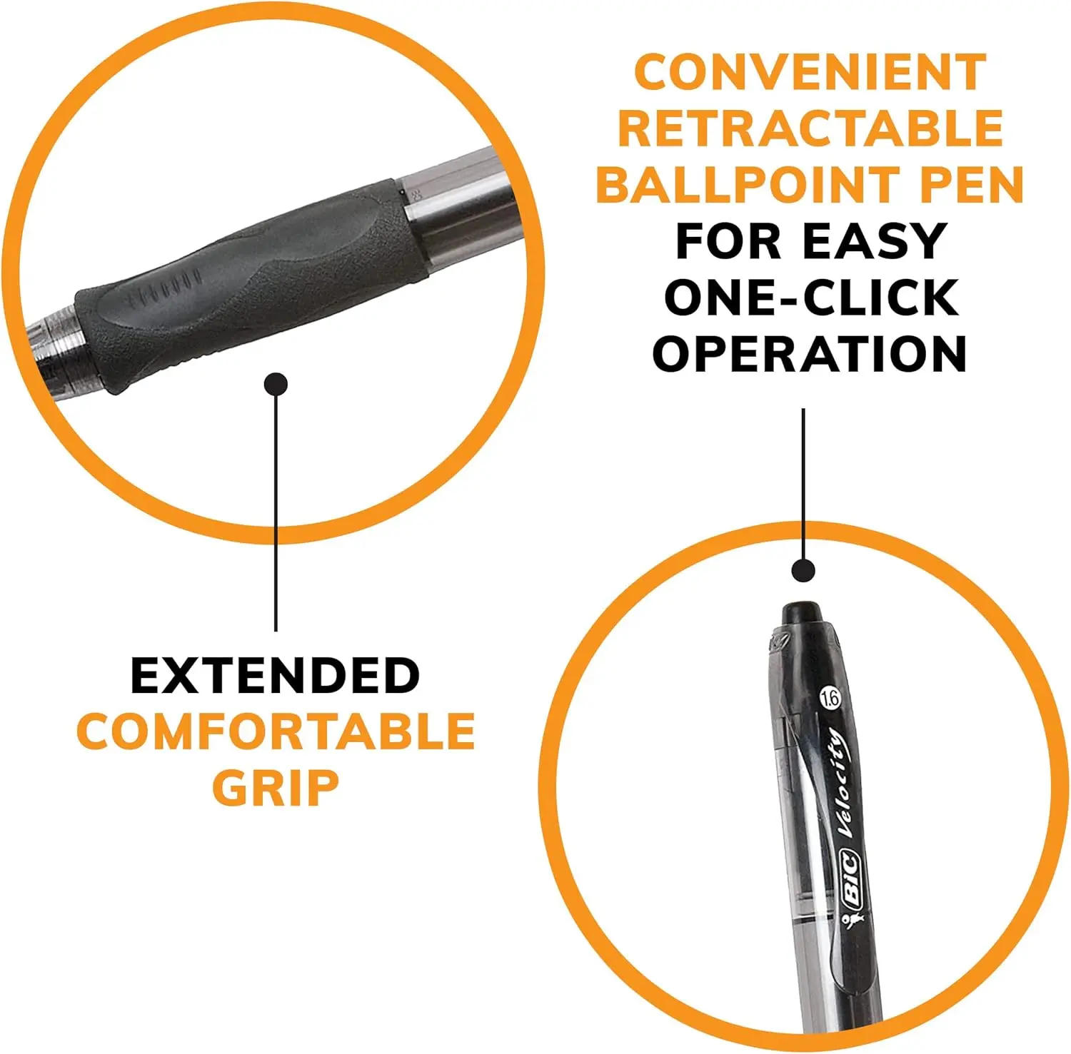 BIC Glide Bold Retractable Ball Point Pen, Bold Point (1.6mm), Black, Great For Everyday Use, 4-Count image 7