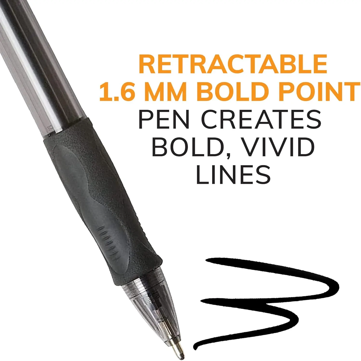 BIC Glide Bold Retractable Ball Point Pen, Bold Point (1.6mm), Black, Great For Everyday Use, 4-Count image 8