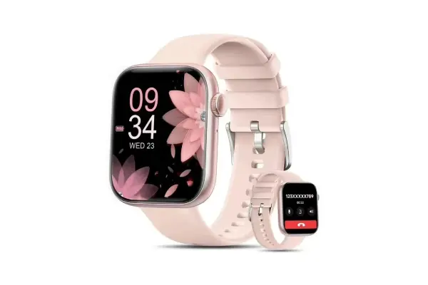 Mingdaln 2025 New 1.85-inch Men Women's Smartwatch with Answer/Make Calls/120+Sports Modes/10 Days Standby, IP68 Waterproof Fitness Tracker Fits for Android Iphone Devices, perfect gift（Pink） image