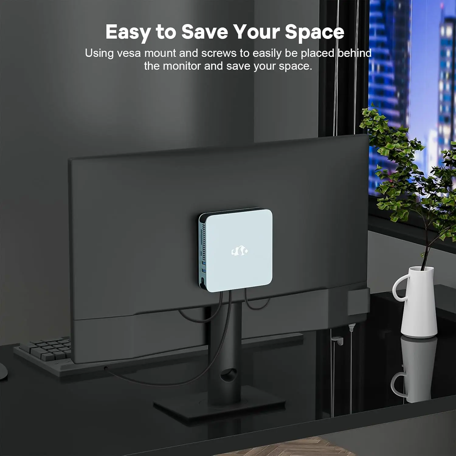 Mini PC Desktop, Desktop PC Pentium 12th Gen N100 (Up to 3.4GHz), 16GB RAM 512GB PCIe SSD 4K Triple Display, USB3.2 Type-C WiFi6 BT5.2, VESA, Compact and Light for Home Office Education image 7
