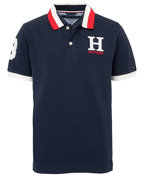 Big Boys Striped Collar Embroidered Matt Polo image 2