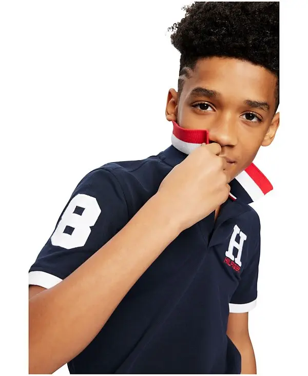 Big Boys Striped Collar Embroidered Matt Polo image 6