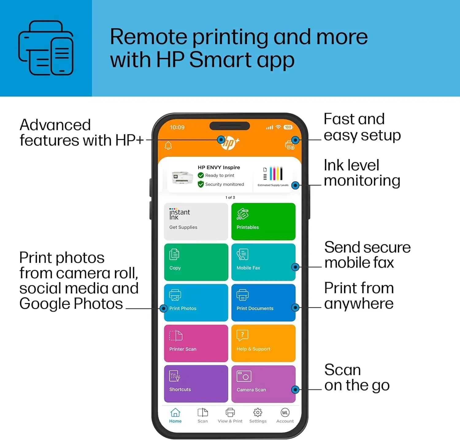 HP ENVY Inspire 7958e Wireless All-in-One Color Inkjet Printer, Print, scan, copy, Duplex printing best-for-home, 3 month Instant Ink trial included (327A7A) image 7