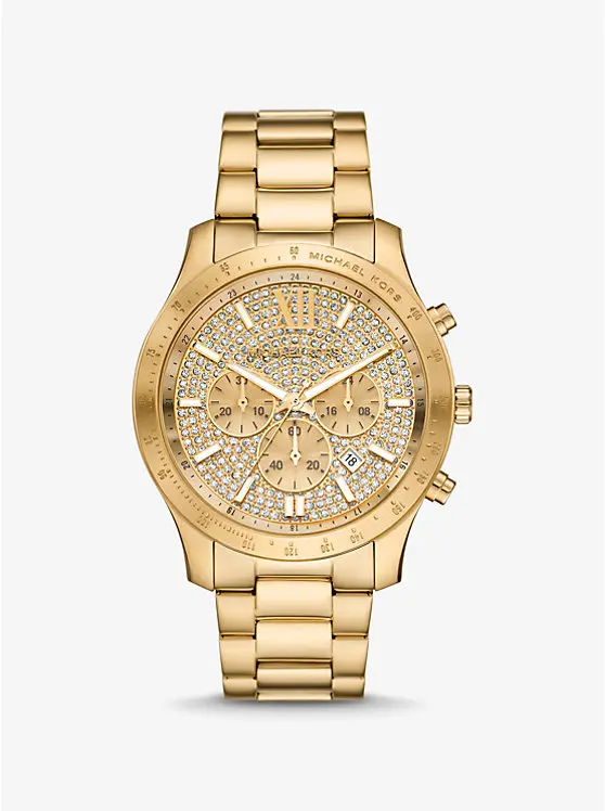 Oversized Berkley Pavé Gold-Tone Watch image 1