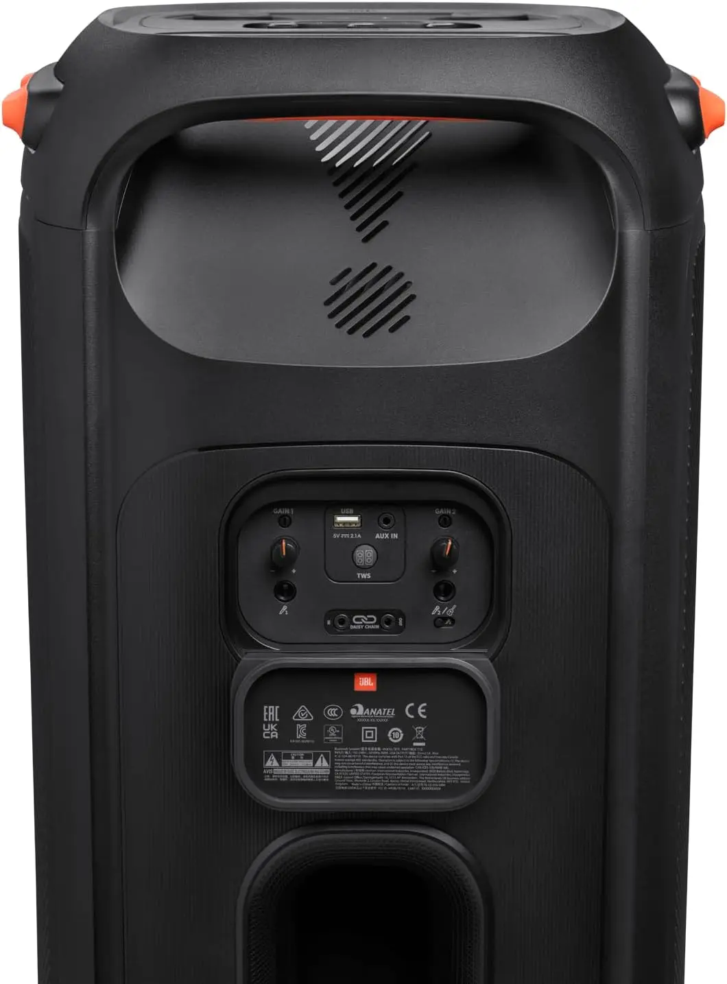 JBL PartyBox 710 -Party Speaker with Powerful Sound, Built-in Lights and Extra Deep Bass, IPX4 Splash Proof, App/Bluetooth Connectivity, Made for Everywhere a Handle Wheels (Black) image 7