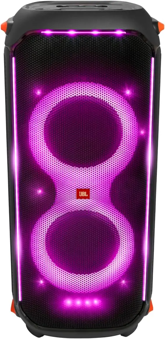 JBL PartyBox 710 -Party Speaker with Powerful Sound, Built-in Lights and Extra Deep Bass, IPX4 Splash Proof, App/Bluetooth Connectivity, Made for Everywhere a Handle Wheels (Black) image 9