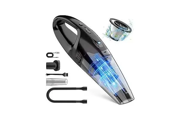 Handheld Vacuum Cordless Rechargeable, Car Vacuum Cleaner with LED, USB Charge, 1.65LBs Hand Vacuum Cordless, for Car/Home/Pet image