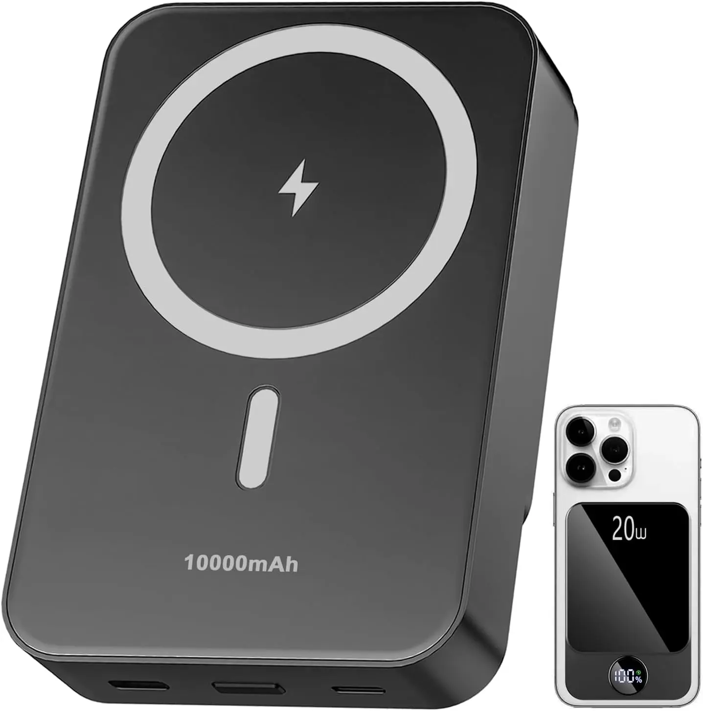 Magnetic Portable Charger,Power Bank 10000mAh with PD 20w Fast Charging, USB C in&Out Battery Pack, Compatible with Mag-Safe for iPhone 12/13/14/15/16 Pro/Pro Max Series, Samsung, Android, and More image 1