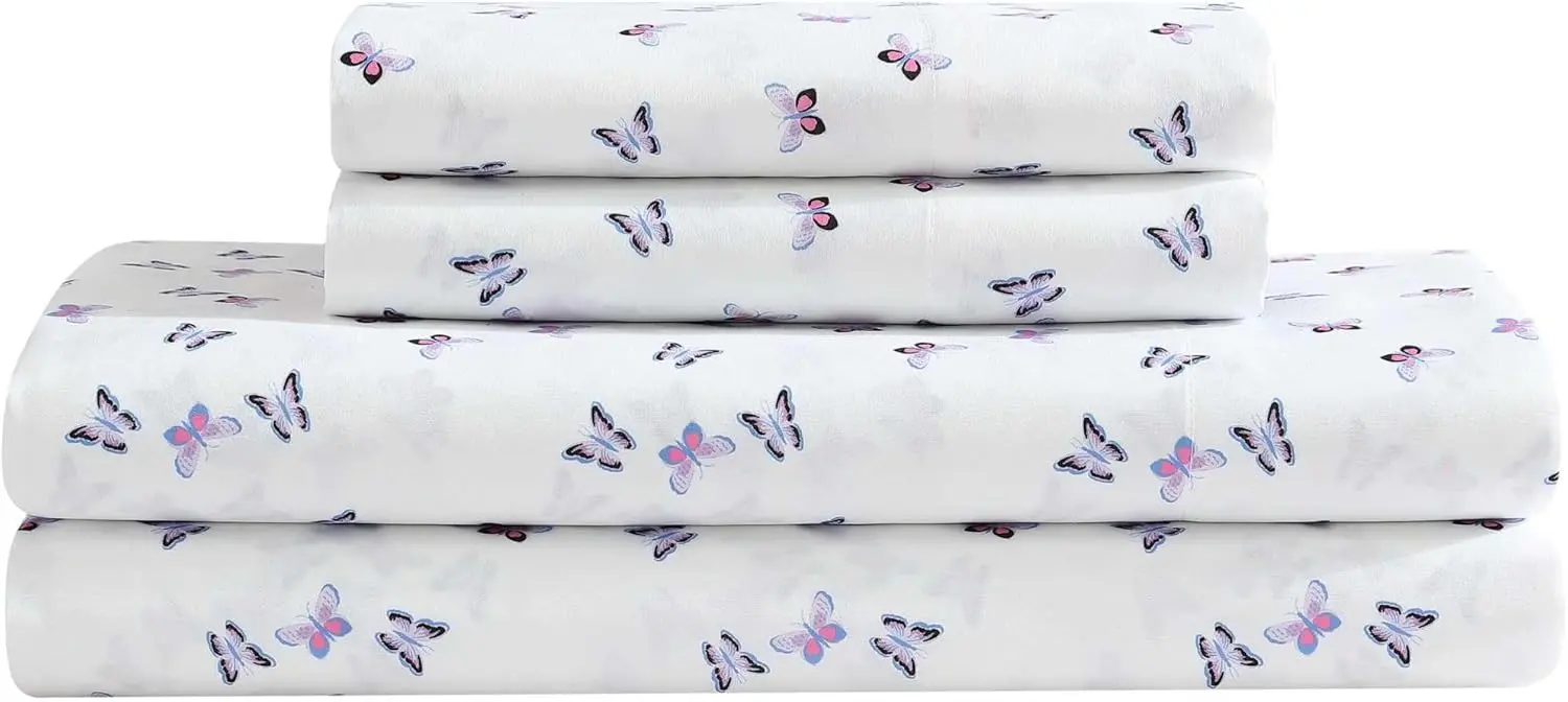 Betsey Johnson - Comforter Set, Super Soft Bedding with Matching Sham & Sheets, Includes Bonus Pillowcase & Reversible Plush Throw (Ombre Purple, Full) image 6