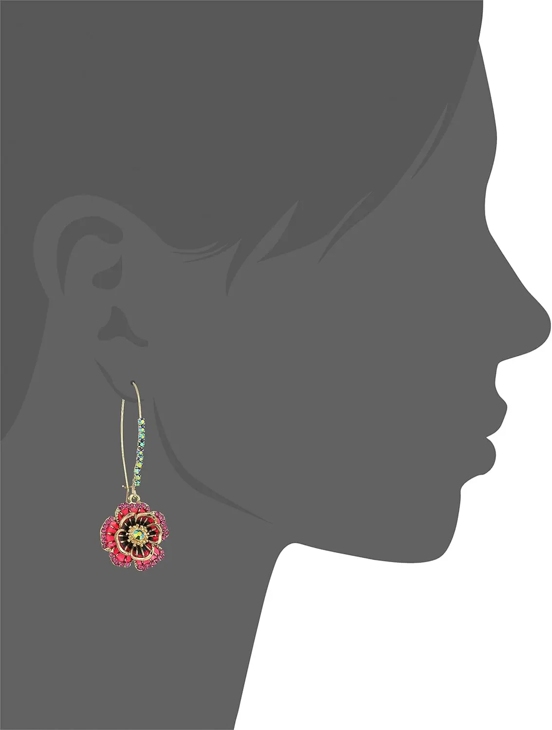 Betsey Johnson Rose Dangle Earring Color image 3