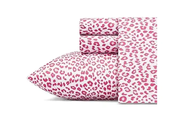 Betsey Johnson - Queen Bed Sheets, Soft Bedding with Matching Pillowcase, Fade & Wrinkle Resistant, Lightweight for Year Round Use (Leopard) image