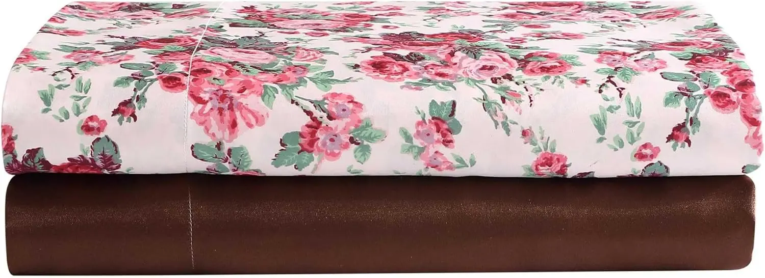 Betsey Johnson - Queen Bed Sheets, Satin Bedding Set with Matching Shams, Smooth & Silky, Chic Room Essentials (Vintage Floral Pink, Queen) image 5