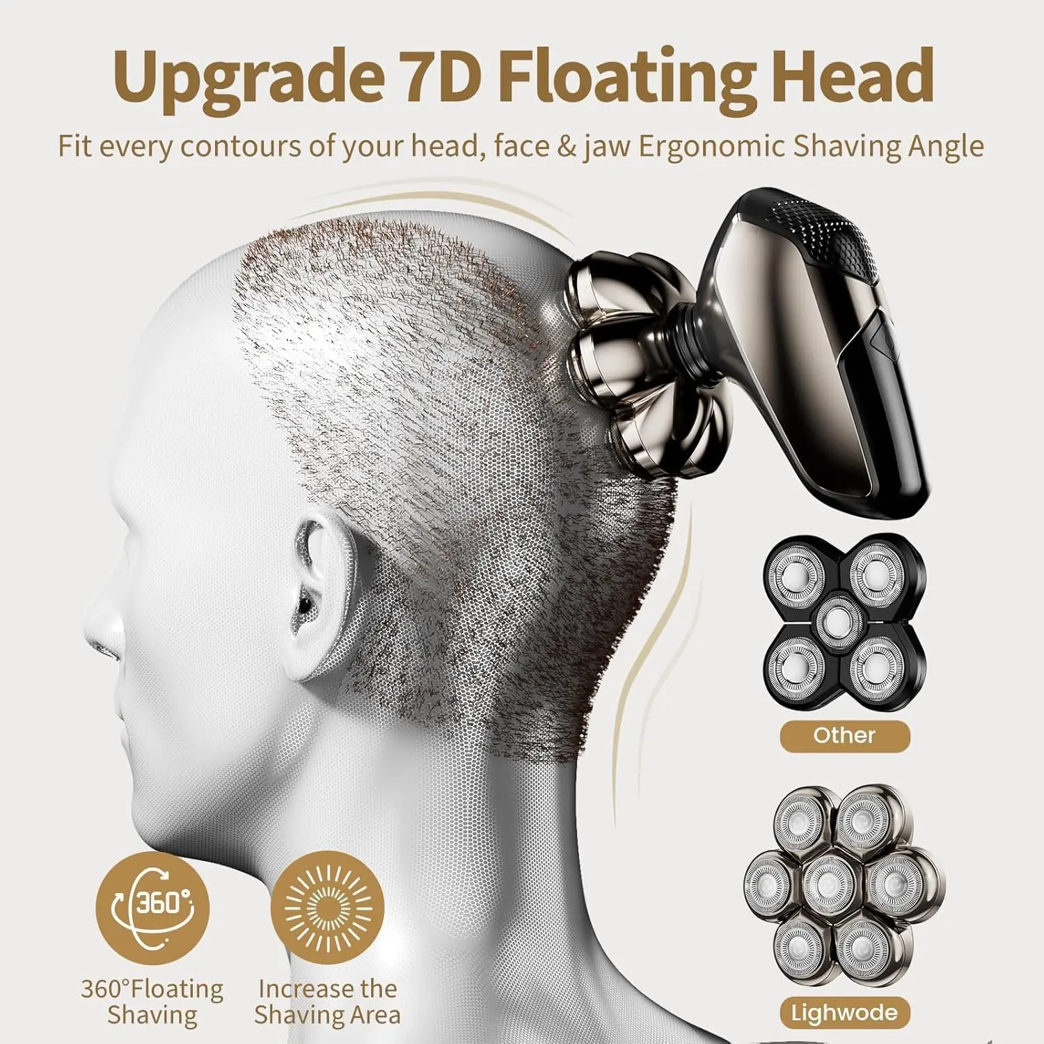 Head Shavers for Bald Men: 5-in-1 Electric Razor - IPX7 Waterproof Shaving Grooming Kit for Balder - Turbo Speed & Precision Blades image 5