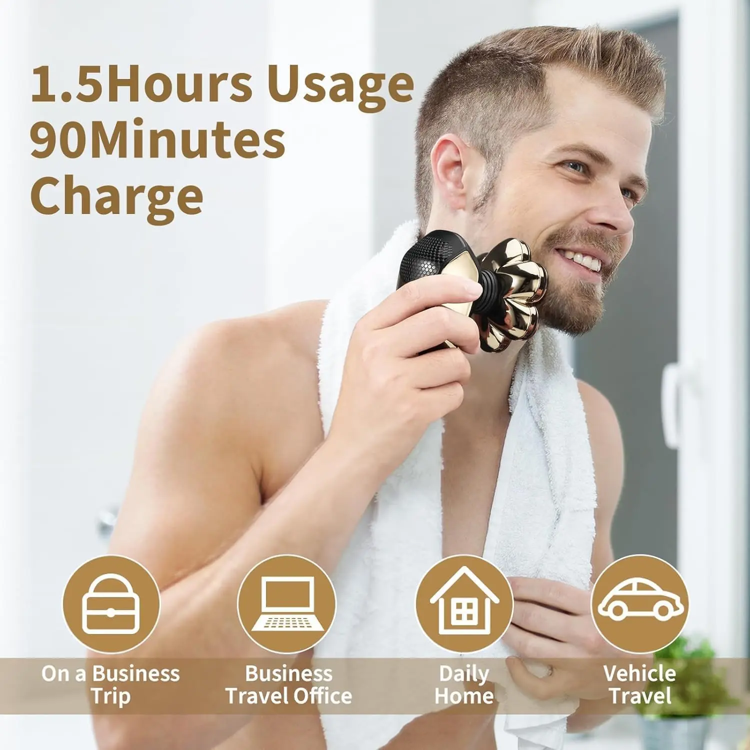 Head Shavers for Bald Men: 5-in-1 Electric Razor - IPX7 Waterproof Shaving Grooming Kit for Balder - Turbo Speed & Precision Blades image 6