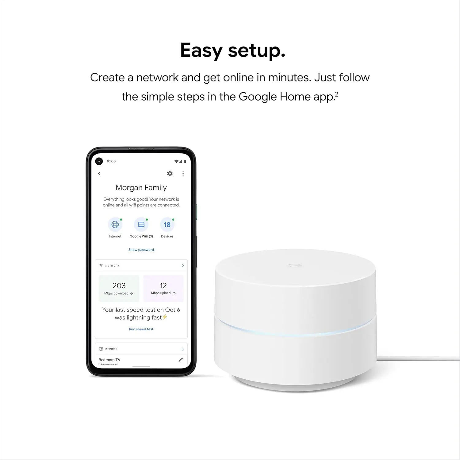 Google Wifi - AC1200 - Mesh WiFi System - Wifi Router - 1500 Sq Ft Coverage - 1 pack image 5