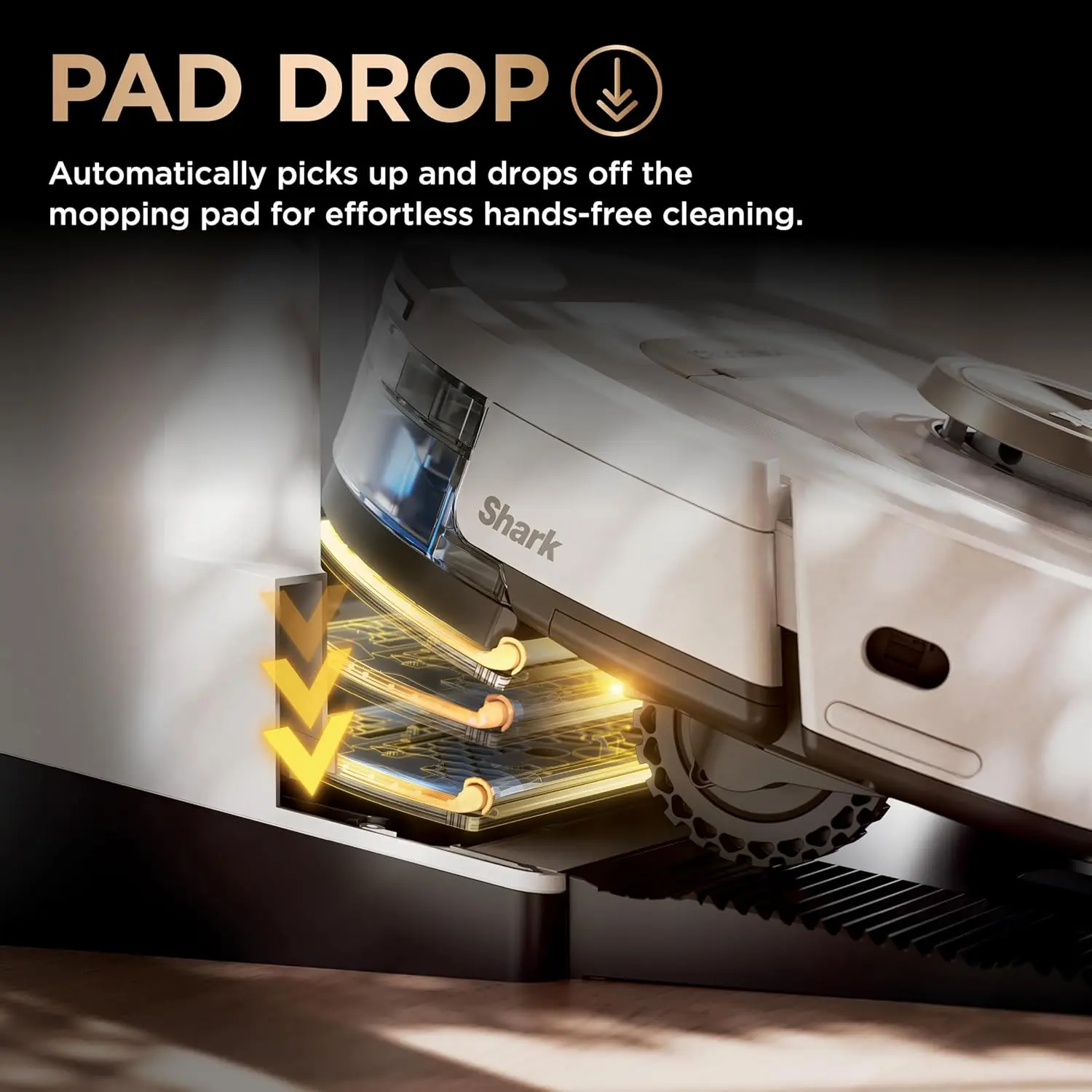 Shark Robot Vacuum & Mop Combo, PowerDetect NeverTouch Pro,Self-Emptying,Self-Refill with Self-Clean Pad Wash & Dry, 60-Day Debris Capacity,30-Day Refill Tank, 5PowerDetect Technologies,White,AV2800ZE image 10