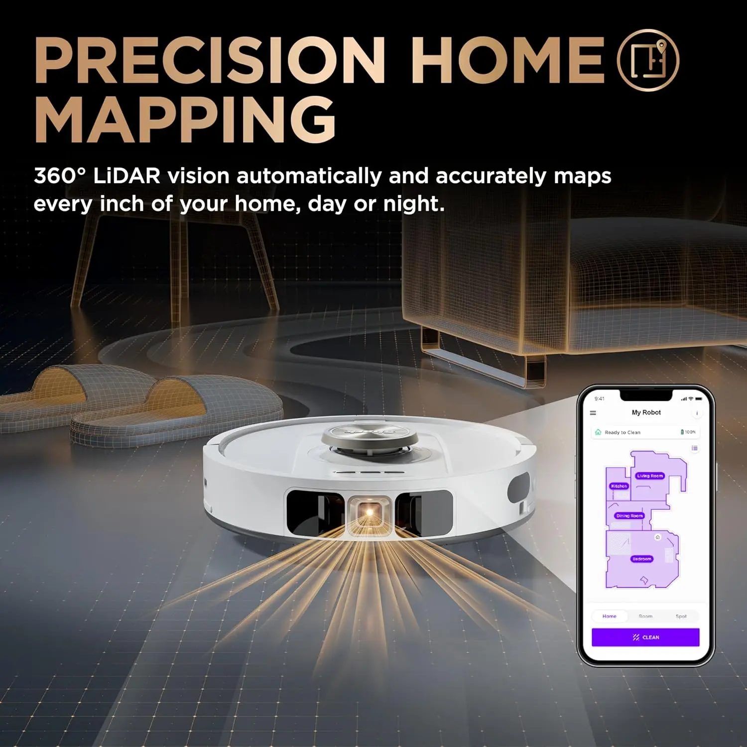 Shark Robot Vacuum & Mop Combo, PowerDetect NeverTouch Pro,Self-Emptying,Self-Refill with Self-Clean Pad Wash & Dry, 60-Day Debris Capacity,30-Day Refill Tank, 5PowerDetect Technologies,White,AV2800ZE image 12