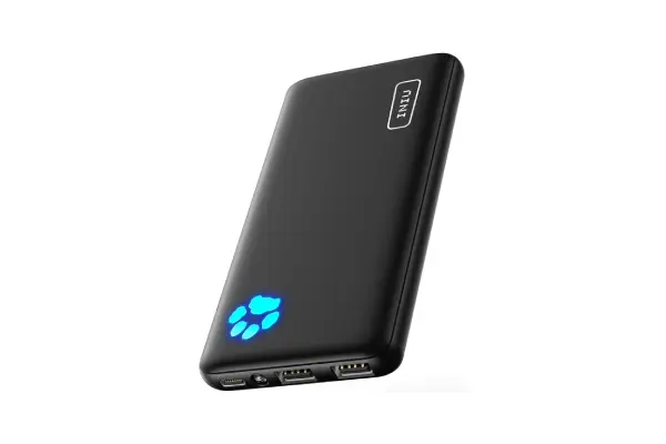 INIU 10000mAh Power Bank, Slimmest 15W Portable Charger Compatible with iPhone & Samsung, High-Speed Charging Battery Pack, USB-C Cables, Black image