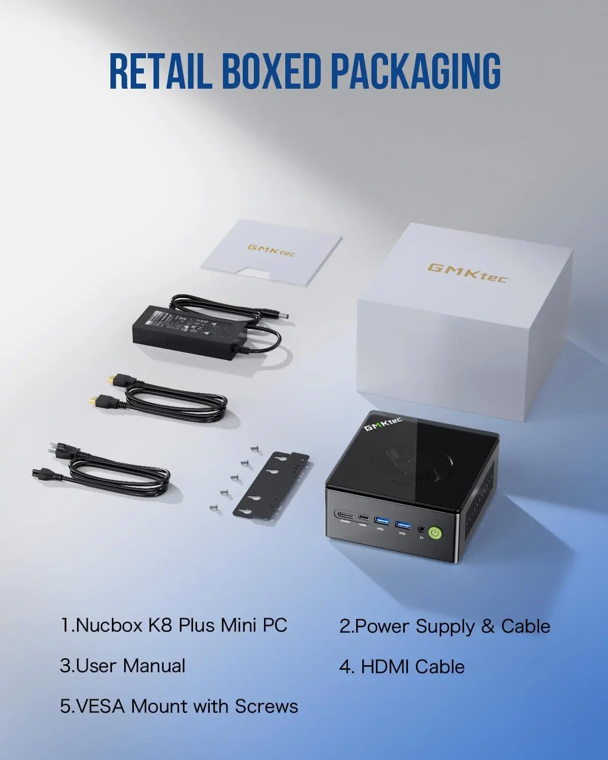 GMKtec Gaming Mini PC K8 Plus AMD Ryzen 7 8845HS(8C/16T, up to 5.1GHz) 32GB DDR5 RAM 1TB SSD, Desktop Computer Dual NIC 2.5G, HDMI 2.1, USB4 image 9