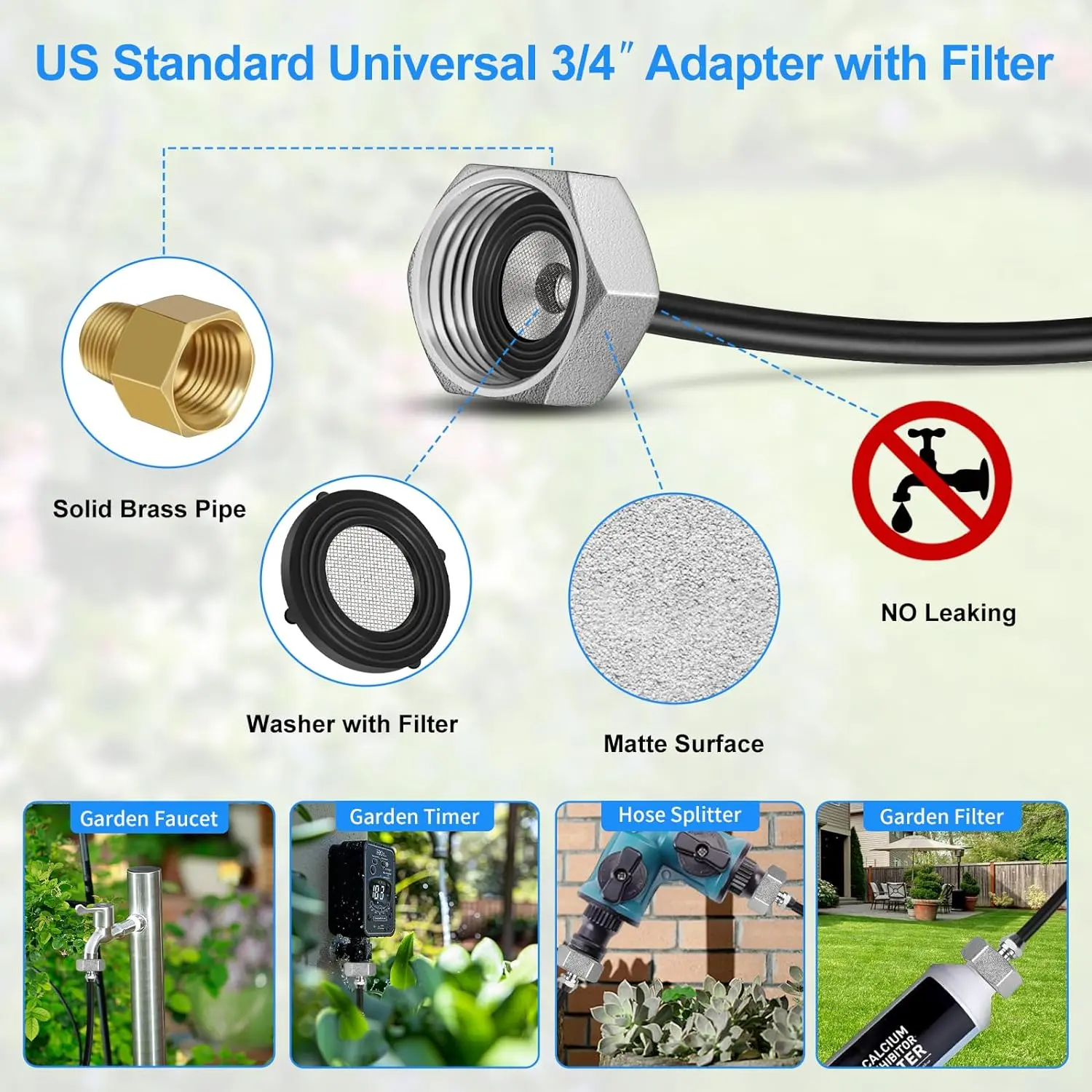GOXAWEE Misting System, 75FT (23M) Misting Line + 28 Brass Mist Nozzles + Brass Adapter(3/4"), Misters for Outside Patio Cooling Outdoor Garden Greenhouse Trampoline for Waterpark image 2
