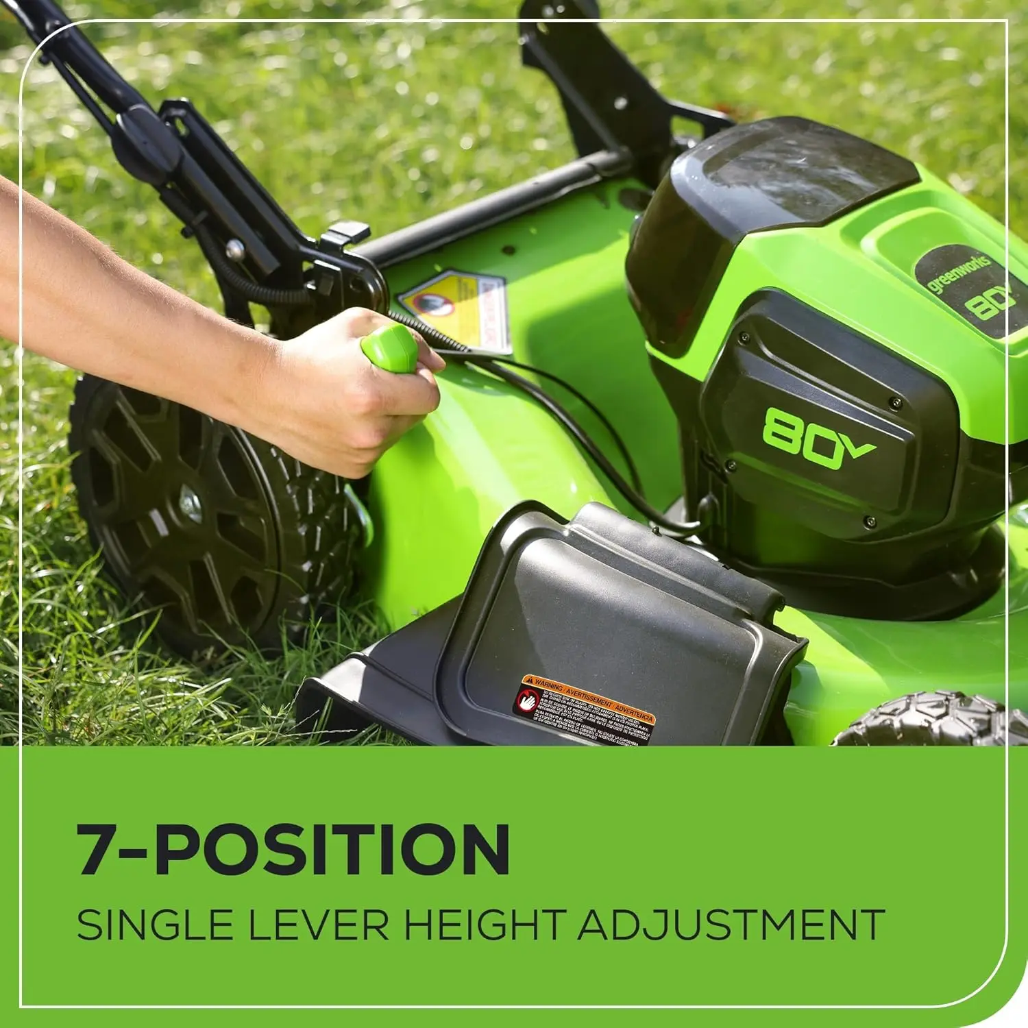 Greenworks 80V 21” Brushless (Push) Cordless Electric Lawn Mower + (500 CFM) Axial Leaf Blower (75+ Compatible Tools), (2) 2.0Ah Batteries and 30 Minute Rapid Charger image 7